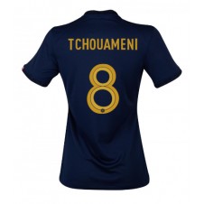 Frankrike Aurelien Tchouameni #8 Hemmatröja Dam VM 2022 Korta ärmar
